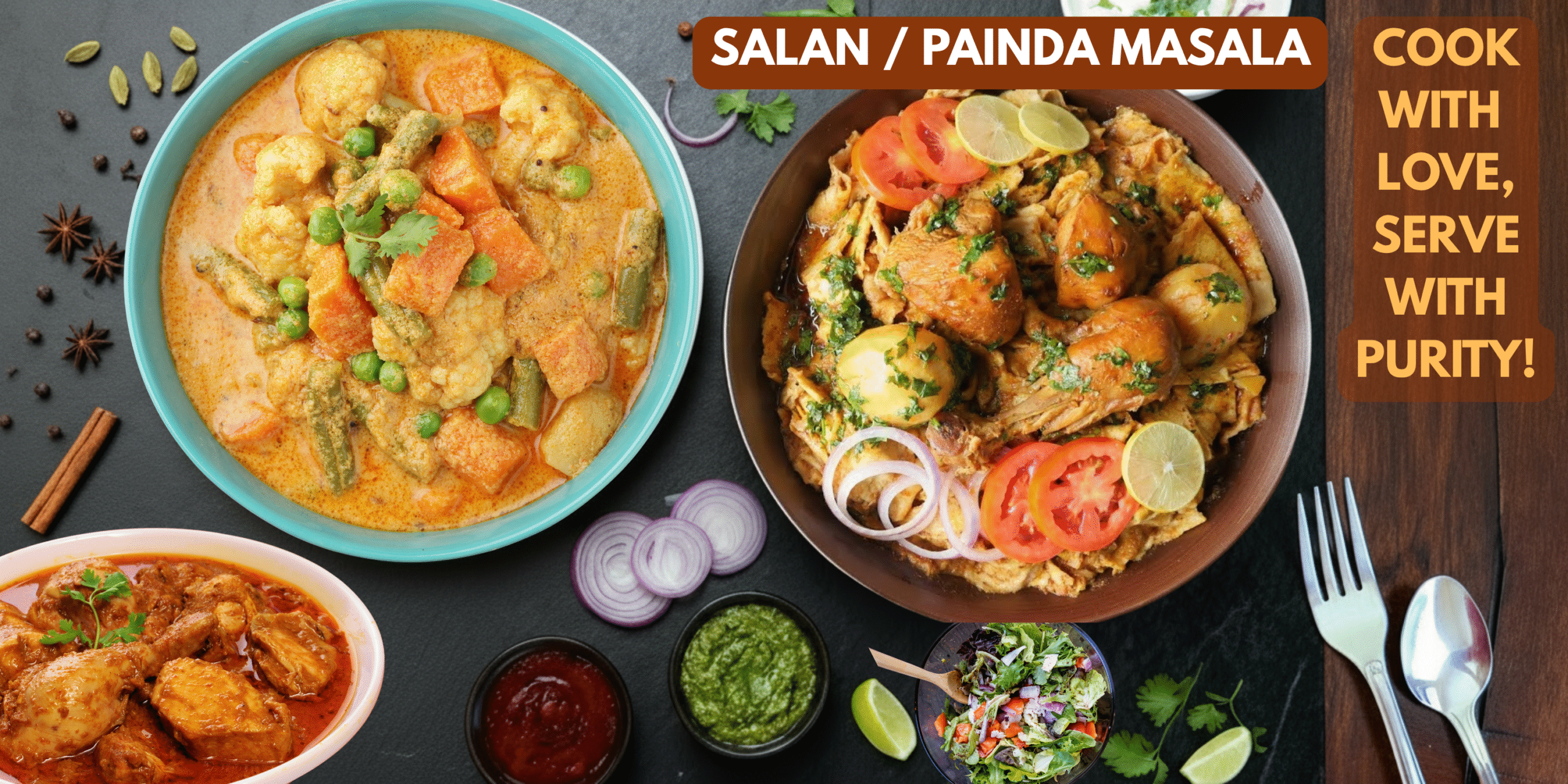 Cook variation of foods with salan masala